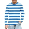 thumbnail image 5 of DxhmoneyHX Girls Striped Long Sleeve Shirts Basic Crew Neck Color Block Tunic Tee Tops Summer Vacation Lounge Blouse Age 3-14 Years, 5 of 8
