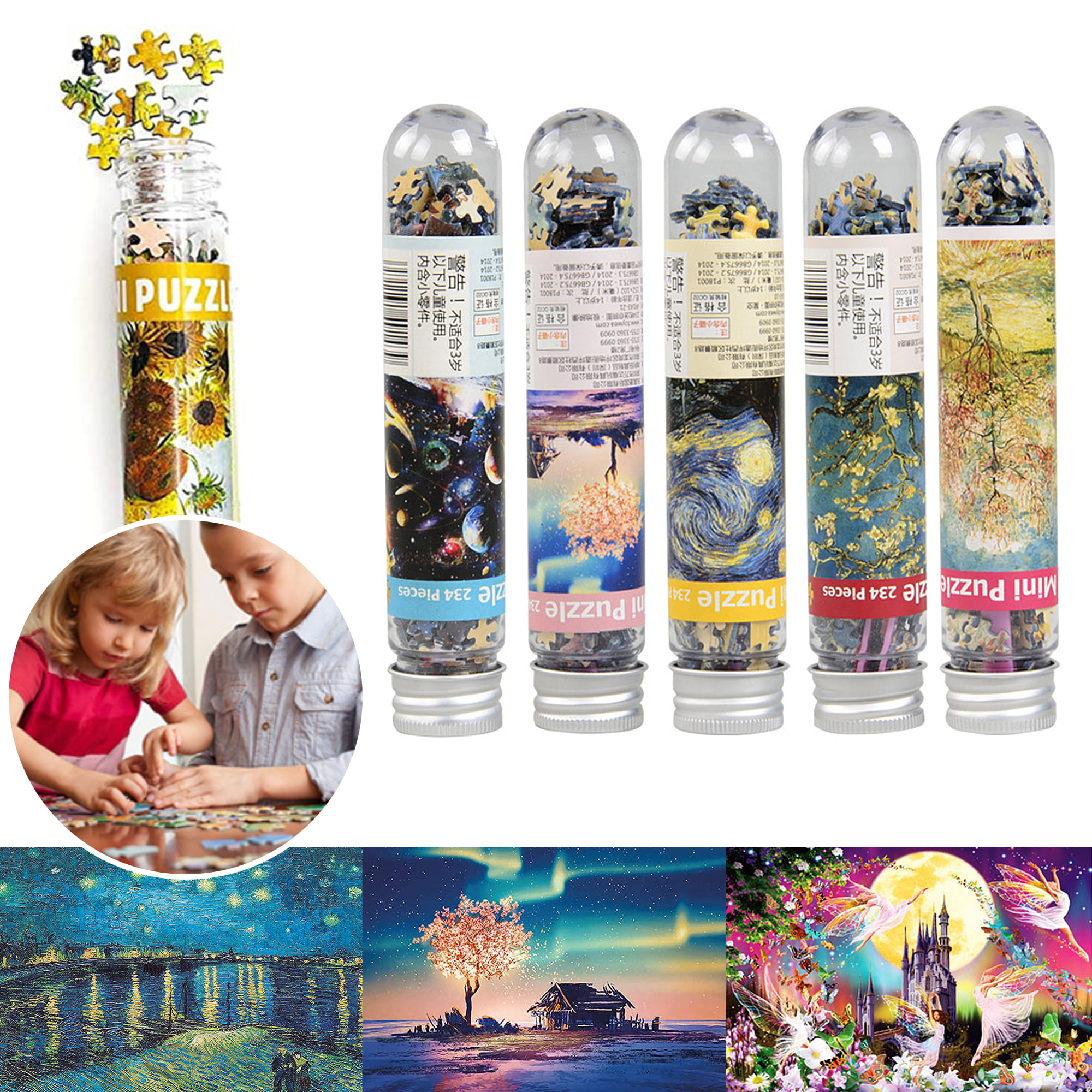 Formemory 234 Pieces Mini Puzzle Test Tube Puzzle Adult Creative Gift Parent-Child Toy