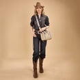 thumbnail image 4 of Wrangler Paisley Tote Bag for Women Embroidered Top Handle Handbag with Crossbody Strap, Tan, 4 of 8