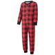 thumbnail image 3 of Conjunto de pijamas navideños familiares a juego, estampado a cuadros, manga larga, botones, mono largo para las fiestas., 3 of 10