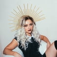 thumbnail image 4 of Tocado de corona con pinchos de color sol para Halloween, cosplay, diosa, diadema con pinchos para carnaval, fiesta rave, accesorio para el cabello, 4 of 7