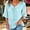 Blue, variant on V Neck Blouses Women Tie Front Knot Tops Half Flutter Sleeve Shirts Casual Peplum Ruffle Hem Tees Flowy Loose Fit Babydoll T-Shirts Summer Cute Fashion Clothes