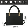 thumbnail image 2 of Bolso de mano de piel sintética con textura, pequeño bolso cuadrado, cadena sencilla, para mujer, con un solo hombro, color negro, 2 of 5