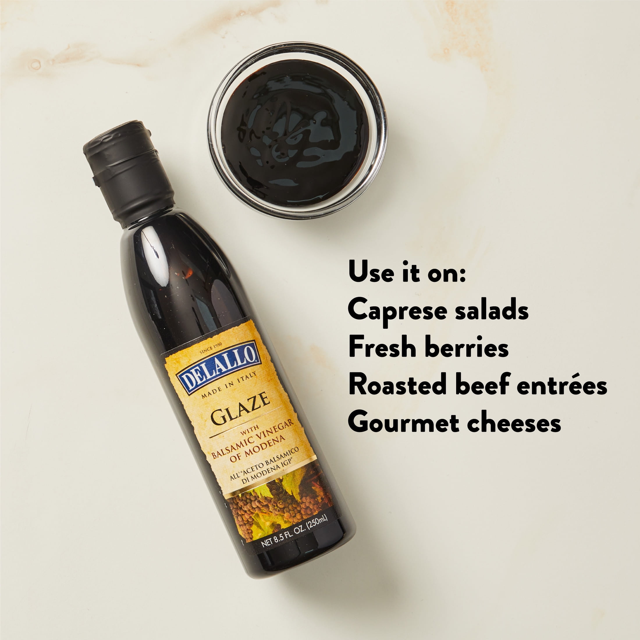 Pack of 6, Delallo Modenacrem Balsamic Glaze, 8.5 oz