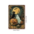 thumbnail image 3 of ZhyrZng Vintage Primitive Halloween Metal Sign 20x30cm Rustic Tin Wall Decor, Whimsical Witch Ghost Pumpkin Scarecrow Pattern, Indoor Outdoor Garden Porch Door Hanging Holiday Decor, 3 of 7