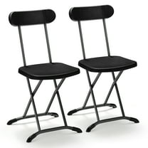 Costway 2-Pack Folding Chair with Metal Curved Feet Wide Seat & Ergonomic Backrest Black