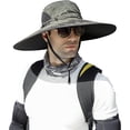 thumbnail image 1 of Men Wide Brim Sun Hats Upf50+ Waterproof Breathable Bucket Hat For Fishing, Hiking, Camping, 1 of 4