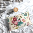 thumbnail image 4 of Goofa Bird Butterfly Rose Print Plush Throw Pillow Case, Soft Velvet with Hidden Zipper, Decorative Cushion Cover for Sofa, Bed, Car, and Home Décor-20"x30", 4 of 4