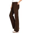 thumbnail image 2 of Angry Rabbit Women's Juniors Mid Waist Stretchy Premium Corduroy Flares (26, Chocolate), 2 of 4