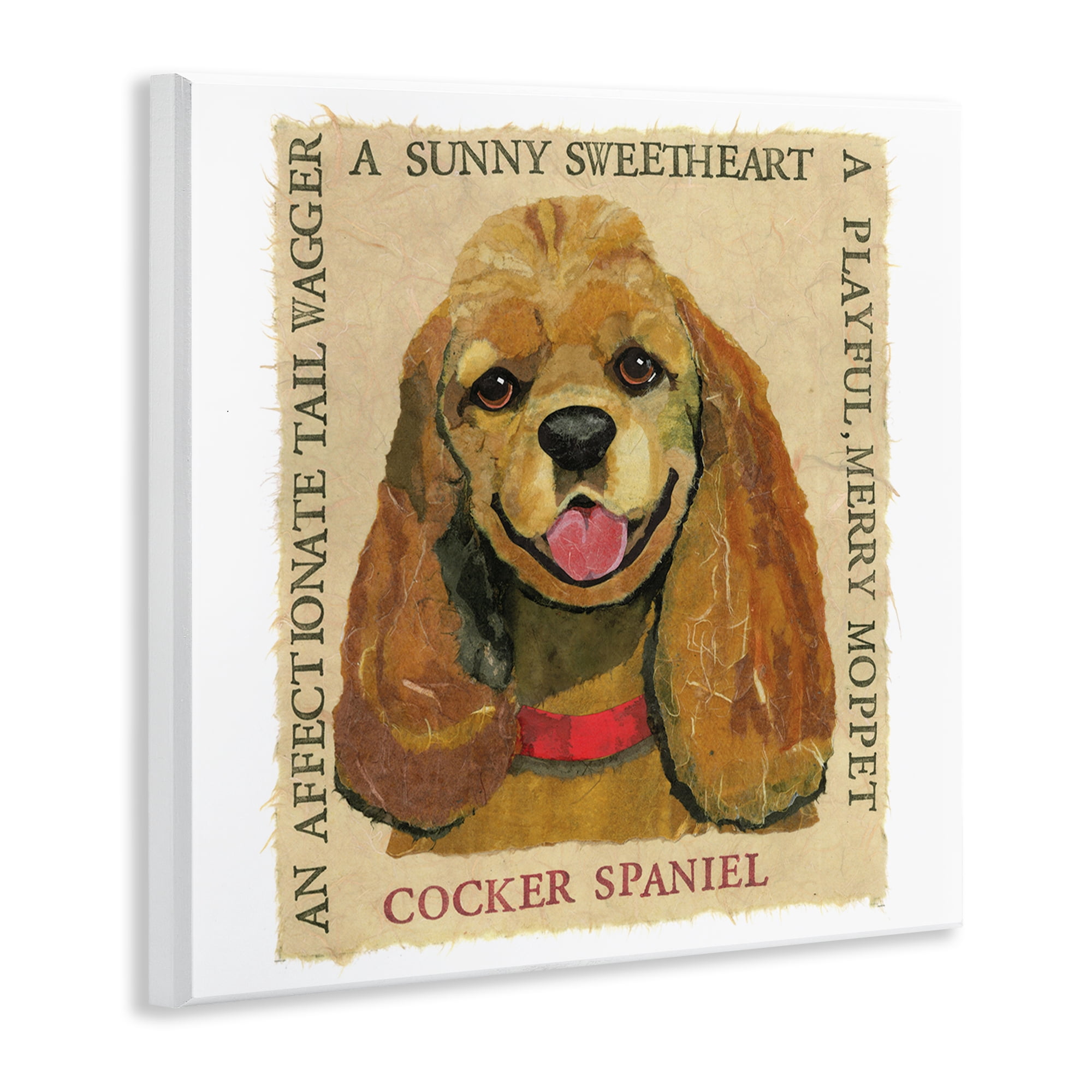 Stupell Industries Fun Cocker Spaniel Phrases Animals Painting Unframed Art Print Wall Art, 12 x 12
