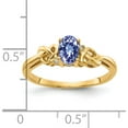 thumbnail image 2 of 14K Yellow Gold 6X4mm Oval Tanzanite A Diamond Ring (Size 6) Made In United States y4690t/a, 2 of 5
