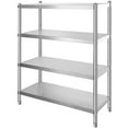 thumbnail image 1 of KFFKFF 4-Layer Adjustable Storage Rack, 46.8x18.5 Inch, Stainless Steel - Ideal for Kitchen, Office, Garage - Each Layer Supports 330lb, 1 of 9