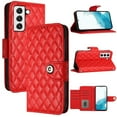 thumbnail image 6 of for Samsung Galaxy S21 FE Wallet Case, Elegant Card Holder Cash Slot PU Leather Kickstand Wrist Strap Wallet Shockproof Protective Flip Women Girls Case Cover for Samsung Galaxy S21 FE, Red, 6 of 7