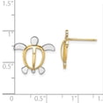 thumbnail image 4 of Diamond2Deal 14k Yellow Gold with Rhodium Sea Turtle Post Earrings for Women (L- 0.61 in, W-0.66 in), 4 of 4