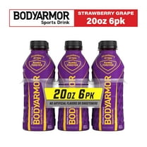 BODYARMOR Strawberry Grape Electrolyte Sports Drink, 20 fl oz, 6 Pack Bottles