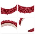 thumbnail image 3 of Diadema acolchada con perlas de imitación, diadema de ala ancha con esponja, diadema para mujer, rojo, 3 of 7