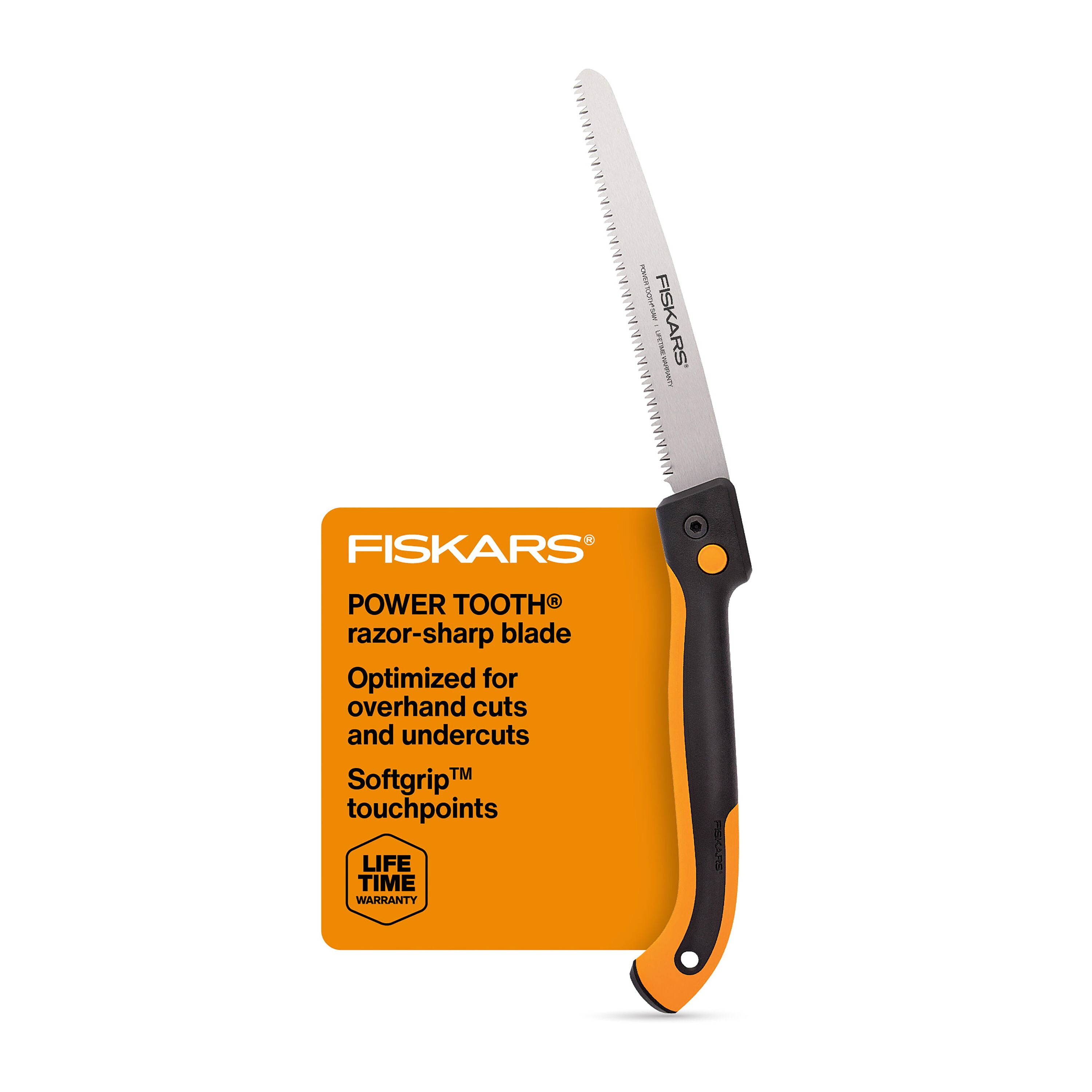 Fiskars 10-Inch Handsaw, New Soft Grip 10-Inch Pruning Saw, Folding, Black and Orange