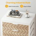 thumbnail image 2 of Tribesigns Modern 5-Drawer Dresser for Bedroom, Small Portable Chest of Drawers with Wheels and Metal Frame for Living Room, Beige & White, 2 of 10