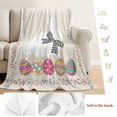 thumbnail image 5 of Happy Easter Blanket Soft Cozy Warm Throw Blanket for Couch, Plush Fuzzy Flannel Fleece Blankets for Sofa, Bow Bunny Colorful Eggs Flowers Vines Bed Blankets Lightweight Gifts for Women, 40"x50", 5 of 9
