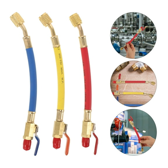 BALAHAPY Hvac Charging Hose Ball Valves 3Pcs For High Pressure Resistant And Recovery Tools
