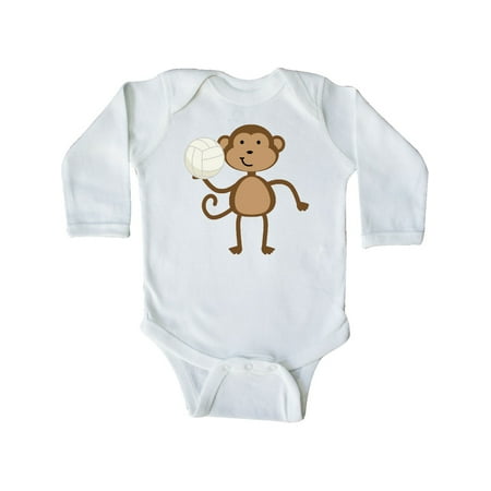 

Inktastic Volleyball Monkey Boy Gift Baby Boy Long Sleeve Bodysuit