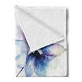 thumbnail image 2 of Watercolor Flower Soft Flannel Fleece Throw Blanket, Flora Drawing Soft Spring Colors Retro Style Floral Artwork, Cozy Plush for Indoor and Outdoor Use, 50" x 70", White Purple Blue, by Ambesonne, 2 of 5