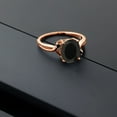 thumbnail image 5 of Gem Stone King 18K Rose Gold Plated Silver Black Onyx and Black Diamond 3 Stone Ring for Women (2.53 Cttw, Oval 10X8MM, Gemstone December Birthstone, Size 7), 5 of 5