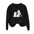 thumbnail image 6 of Turilly Cute Women's Halloween Graphic Pullover Sweatshirt Long Sleeve Crewneck Ghost with Cats Design for Festive Fall Outings, 6 of 6