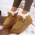 thumbnail image 5 of Women Snow Boots Round Toe Buckle Strap Thick Soled Fleece Lined Warm Boots Comfort Flock shoes for Fall Winter Casual Outdoor Daily Wear, 5 of 9