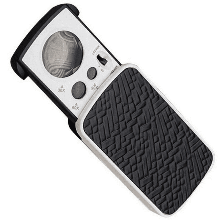 30X 60X 90X Pockets Magnifying Magnifier Jeweler Eye Glass Loupe Loop with LED Light 8.5x4.5x2CM black