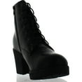 thumbnail image 3 of Refresh CLUB-02 Women's Lace Up Side Zip Platform Chunky Combat Ankle Booties, 3 of 4