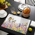 thumbnail image 3 of Spring Floral Placemats Set of 6, Summer Birds Botanical Fence Placemats for Dining Table, Place Mats for Kitchen Tabletop, Waterproof Wipeable Dining Table Mats Set, 3 of 9