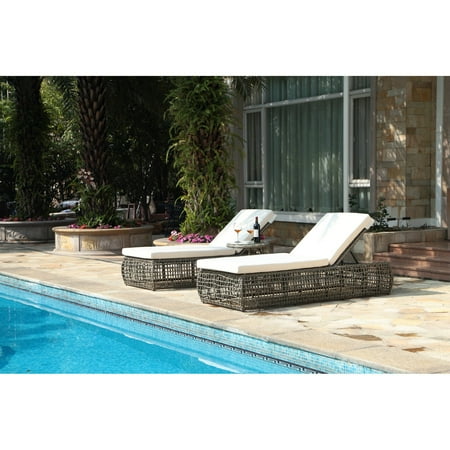 Ceets Pavilion 3 Piece Outdoor Wicker Chaise Lounge Set Walmart Com