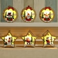 thumbnail image 1 of Christmas Wooden Lights Hanging Decorations Ornaments Pendants with Lights Party Gifts Lanyard(Five-pointed star deer), 1 of 9
