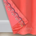 thumbnail image 3 of The Pioneer Woman Embroidered Velvet Light Filtering Window Curtain Panel Pair with Tie Backs, Set of 2, Coral Fire, 40" W x 84" L, 3 of 6