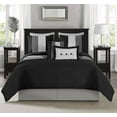 Chezmoi Collection Luxury Pleated Striped Comforter Set, California