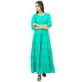thumbnail image 2 of Bimba Women's 3/4 Sleeve Summer Cotton Maxi Dress Drawstring Waist, 2 of 8