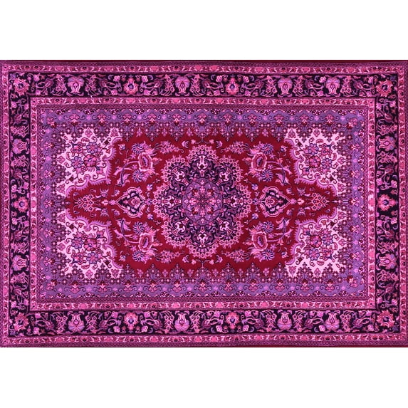 Ahgly Company Indoor Rectangle Medallion Pink Traditional Area Rugs, 4' x 6'