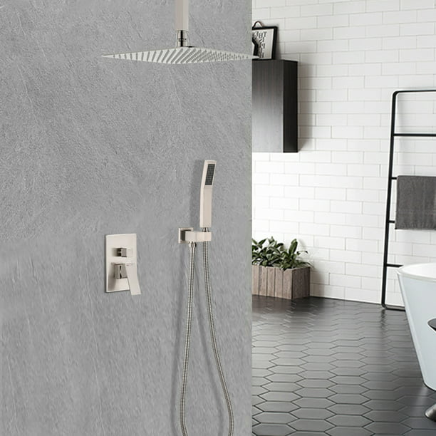 Ceiling Mounted Shower System Combo Set, Ceiling Mounted Shower Head With Handheld