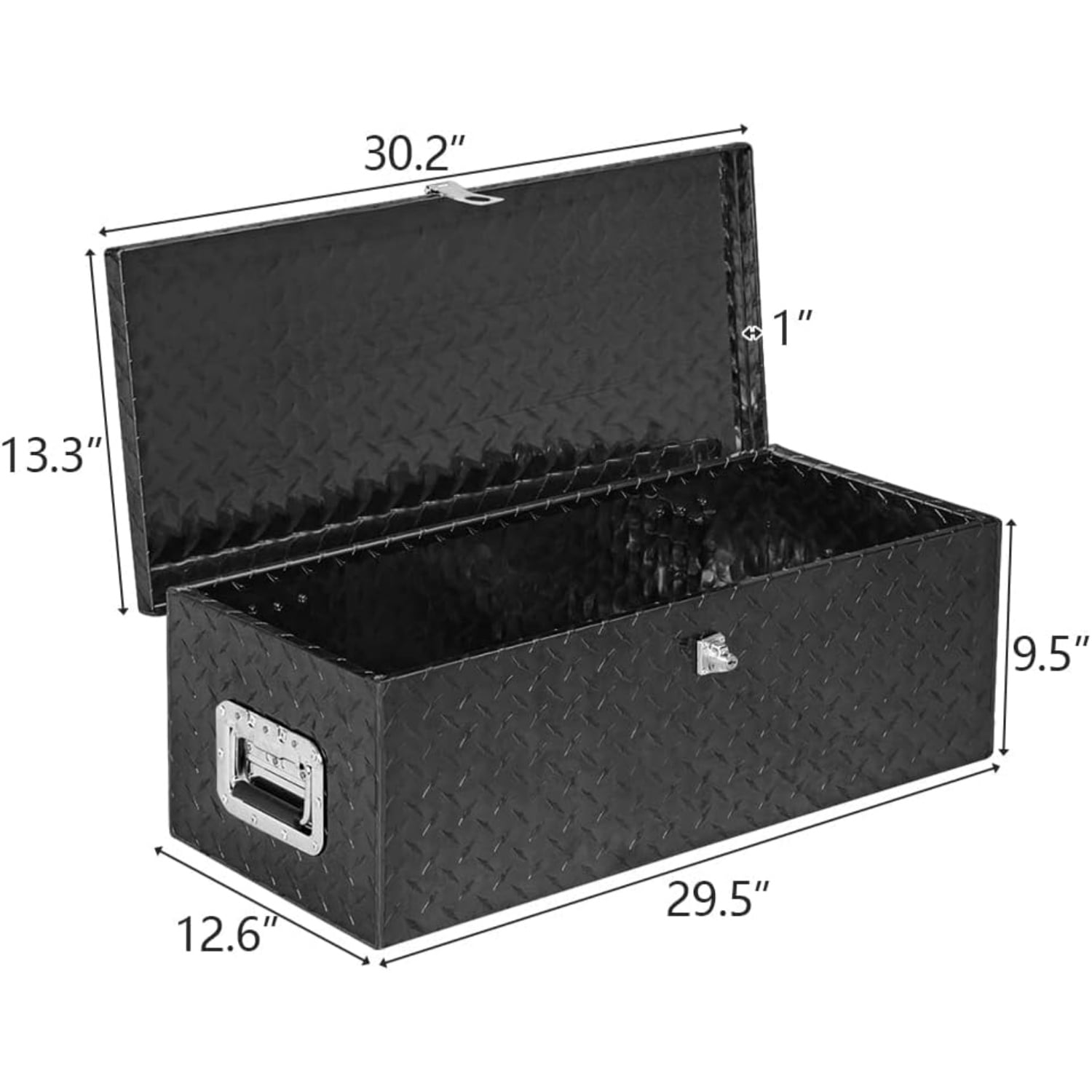 Ktaxon 30" Truck Bed Tool Box, Aluminum Tool Storage Organizer Chest for Pick up, Truck Bed, ATV, RV Trailer