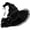 Black, variant on Gothic Ruffled Lace Trim Pointed Witch Hat Wide Brim Halloween Cap for Masquerade Cosplay