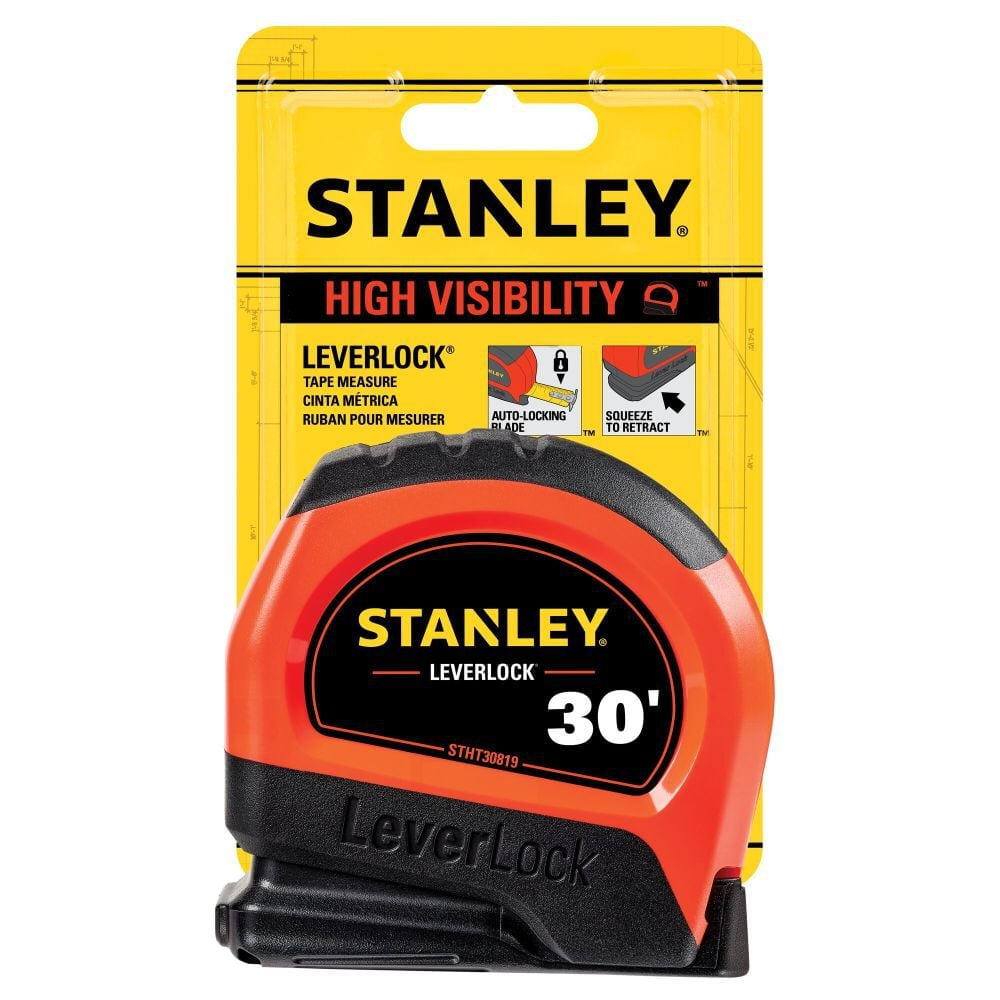Stanley 30 Ft High-Visibility Leverlock Tape Measure
