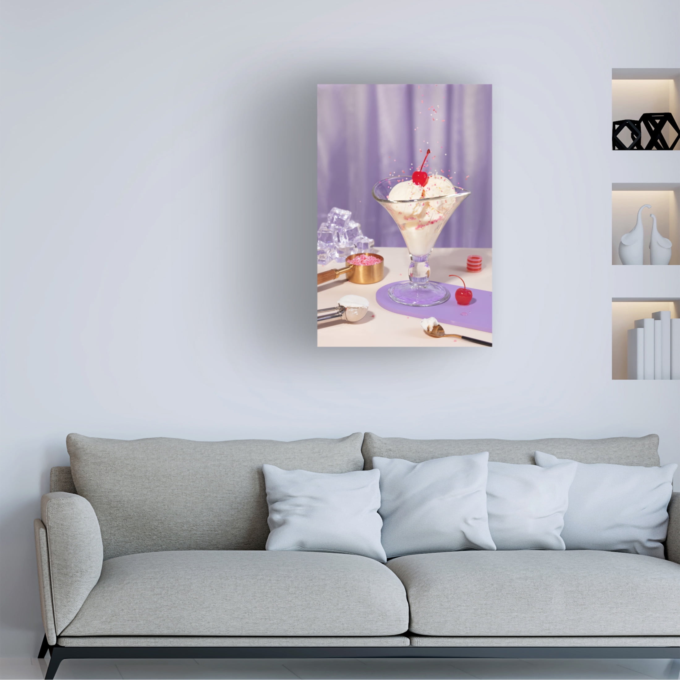 Canvas Wall Art - Julia Ramiro 'Icecream 1' Wall Art for Living Room, Bedroom, or Office D?cor by Trademark Fine Art - 30 x 47 Inches