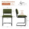 thumbnail image 4 of Zesthouse Mid Century Modern Dining Chairs Set of 2, Velvet Upholstered Dining Room Chairs with Metal Legs, Tufted Channel Kitchen Chairs for Dining Living Room, Green, 4 of 11