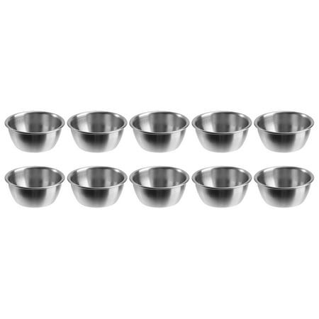 

10pcs Stainless Steel Condiment Sauce Cups Tomato Sauce Container Dipping Bowl for Restaurant Home Party