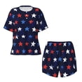 thumbnail image 4 of Lsque Watercolor Stars1 Women's Short-Sleeved Pajama Set - 2 Piece Soft and Lightweight Sleepwear Set-Large, 4 of 9