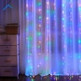 thumbnail image 4 of Viworld 300 LED Curtain Lights, USB 8 Modes Fairy Curtain String Lights with Remote Control, Hanging Decorative Lights for Home Garden Party Christmas Decor, Multicolor, 4 of 9