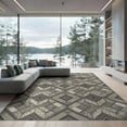 thumbnail image 2 of ODIKA 6'x9' Washable Area Rug Geometric Interlocking Weathered Faded Neutral Palette Repeating for Family Room, Living Room, Master Bedroom, Non-Slip, Easy Care, 2 of 7