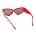 thumbnail image 4 of Womens Thick Temple Retro Cat Eye Plastic Diva Fashion Sunglasses Red - Silver Mirror, 4 of 4