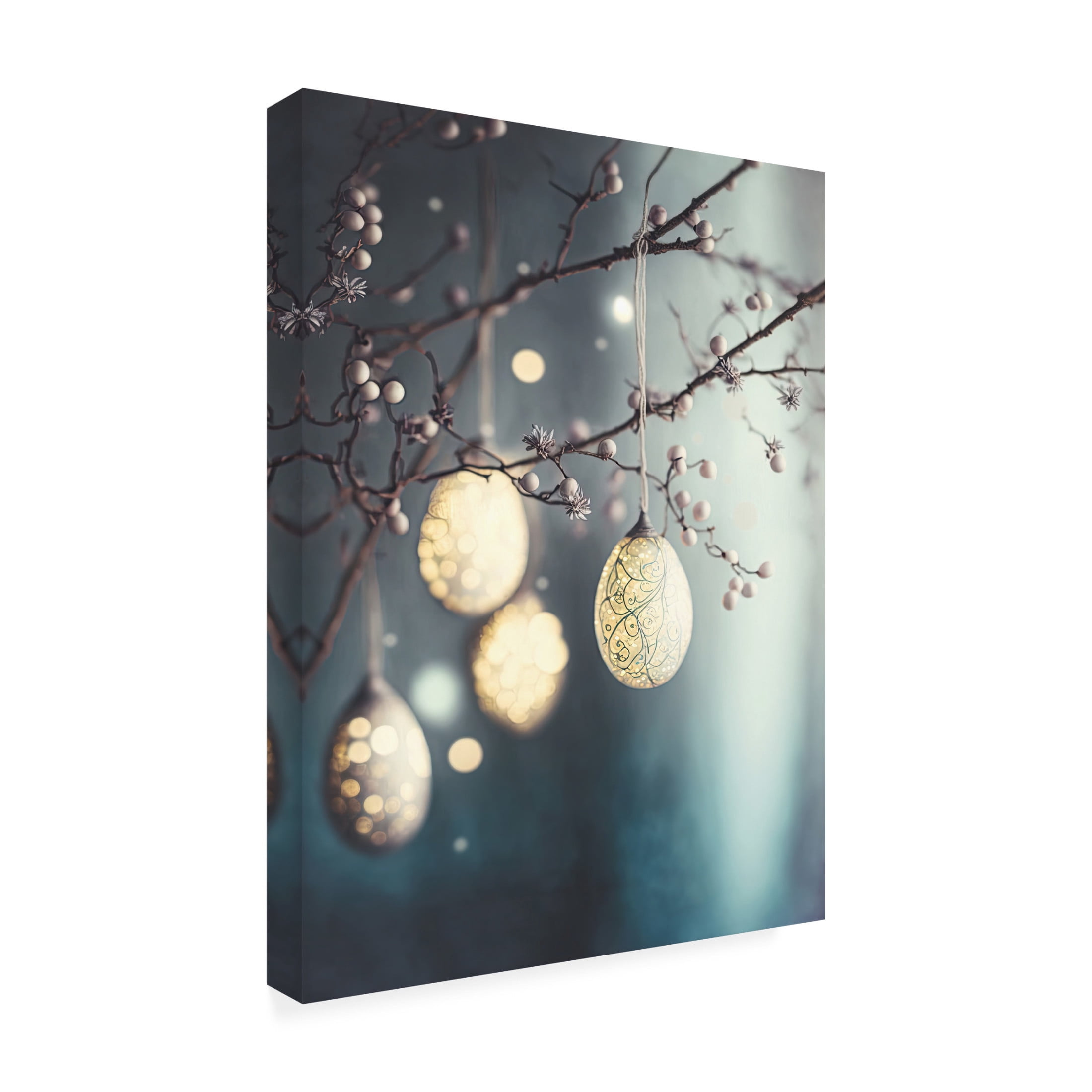 Canvas Wall Art - Treechild 'Beautiful Easter Eggs' Wall Art for Living Room, Bedroom, or Office D?cor by Trademark Fine Art - 14 x 19 Inches